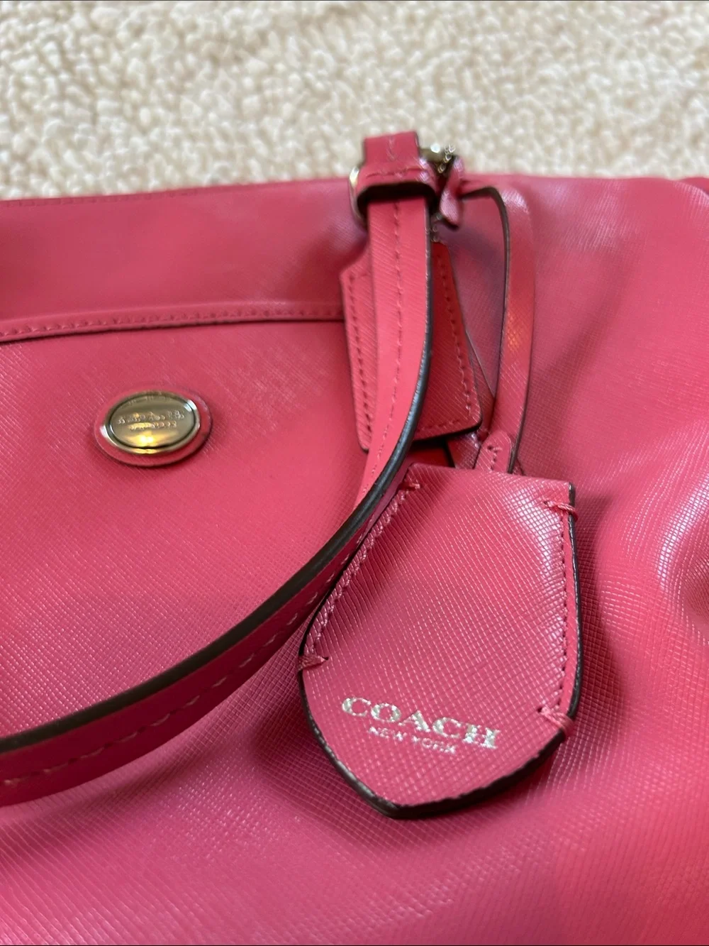 Coach Pink Leather Top-Handle and Crossbody Satchel